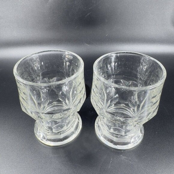 1960s Viking Glass Georgian Honeycomb Tumbler Clear Glasses Set 2 Vintage Glass - Picture 9 of 10
